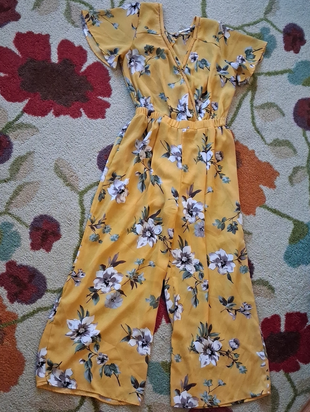 Sienna Sky Yellow Floral Wide-Leg Jumpsuit